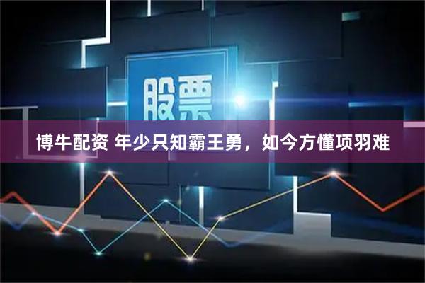 博牛配资 年少只知霸王勇，如今方懂项羽难